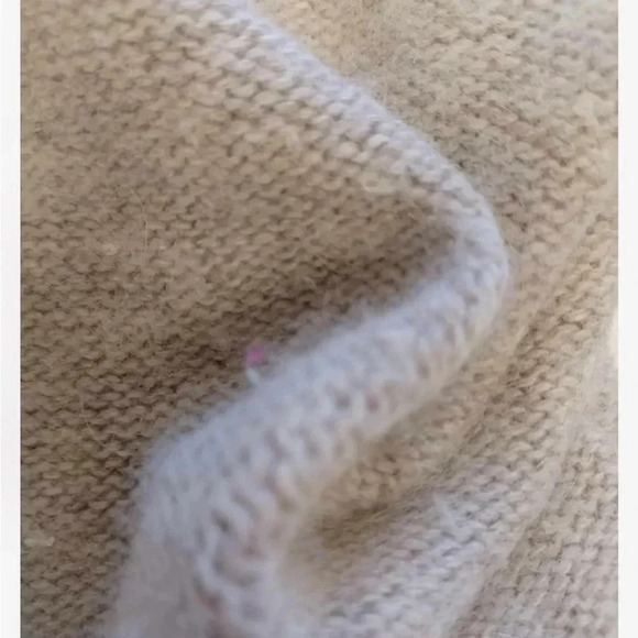 Kenar Angora Rabbit Hair Blend Oatmeal Ooen Cardigan Size Small - Picture 6 of 7